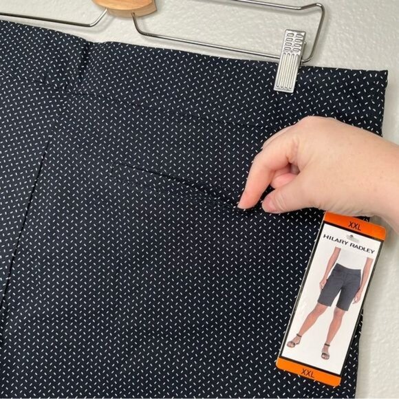 Hilary Radley navy geometric 9” chino Golf Dress shorts size XXL - Picture 11 of 13